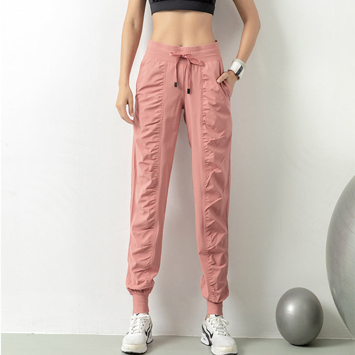 Fashion Casual Sports Pants For Women Loose Legs Drawstring High Waist Trousers With Pockets Running Sports Gym Fitness Yoga Pants-Women's Outerwear 2023-Zishirts