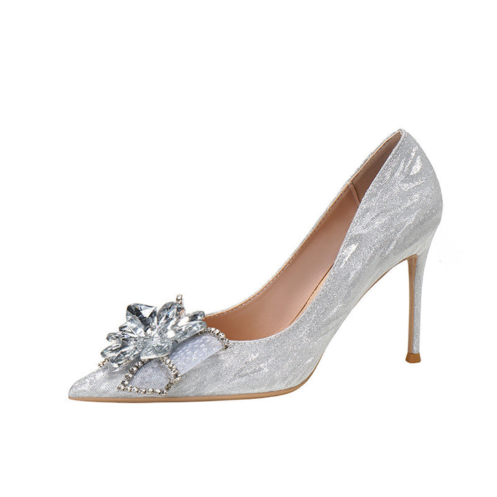 Women's Fashion Crystal Bridesmaid High Heels-Womens Footwear-Zishirts