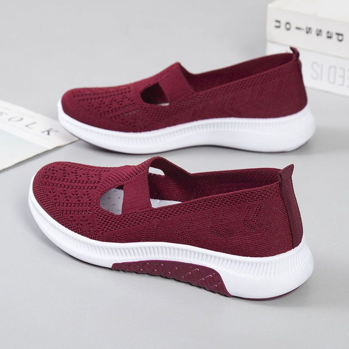 Women's Cloth Shoes Spring Style Soft Bottom Women's Casual Pumps Fly Woven Mesh Mom Shoes-Womens Footwear-Zishirts