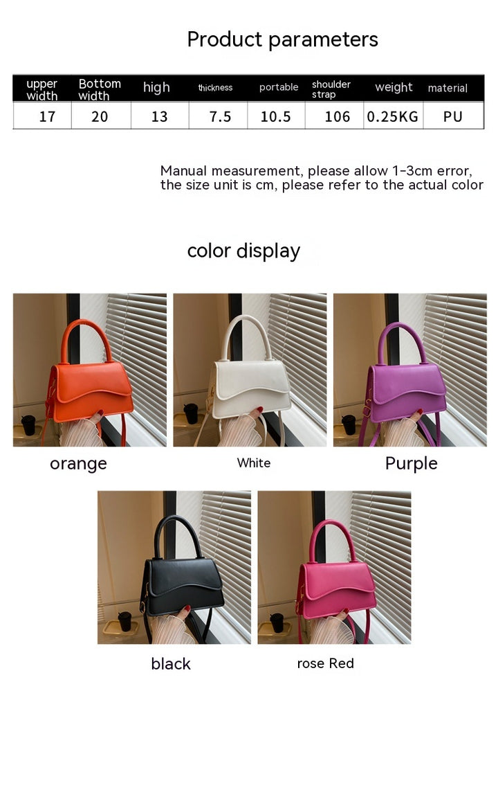 Fashion Messenger Bag Simple Solid Color Tote-Women's Bags-Zishirts