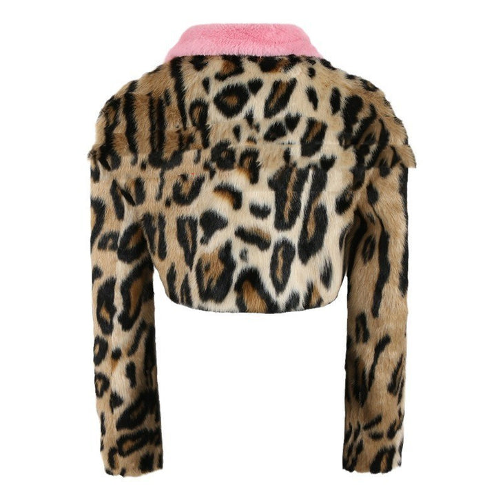 Leopard Print Faux Fur Coat Women's Autumn And Winter-Jackets-Zishirts