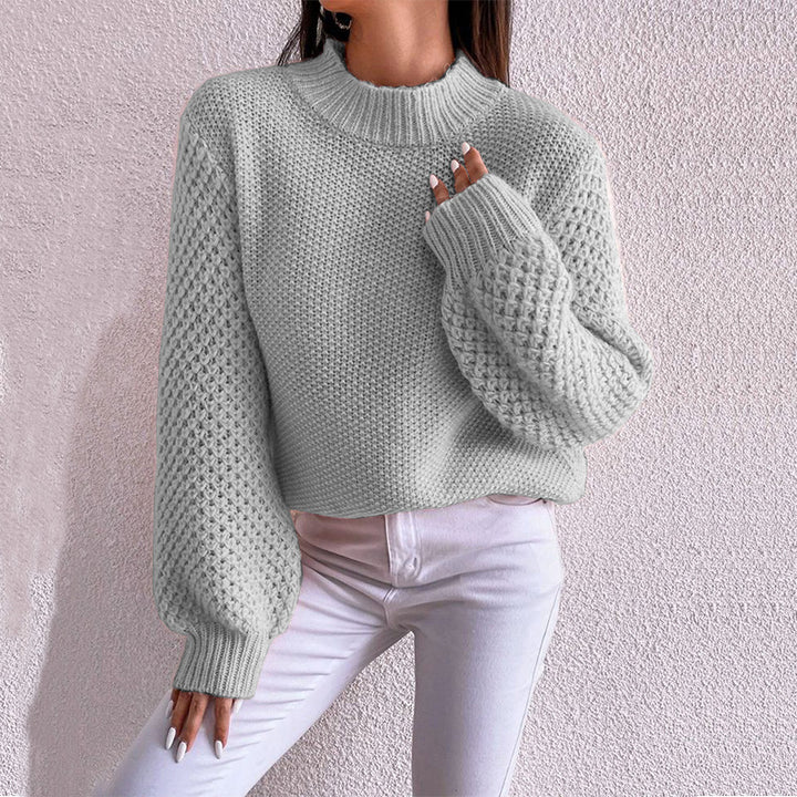 Women's Fashion Autumn And Winter Leisure Long Sleeve Round Neck Pure Color Warm Keeping Sweater-Women's Outerwear 2023-Zishirts