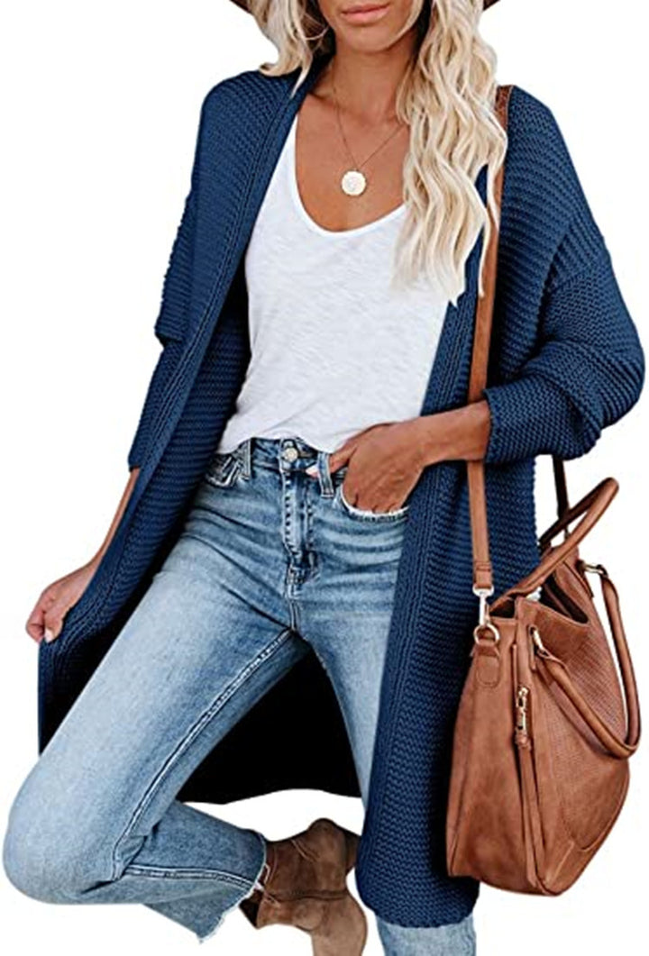 New Medium Long Knitting Cardigan Sweater Is Casual And Loose-Jackets-Zishirts