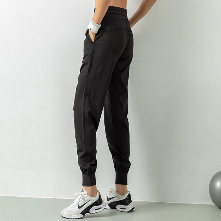 Fashion Casual Sports Pants For Women Loose Legs Drawstring High Waist Trousers With Pockets Running Sports Gym Fitness Yoga Pants-Women's Outerwear 2023-Zishirts