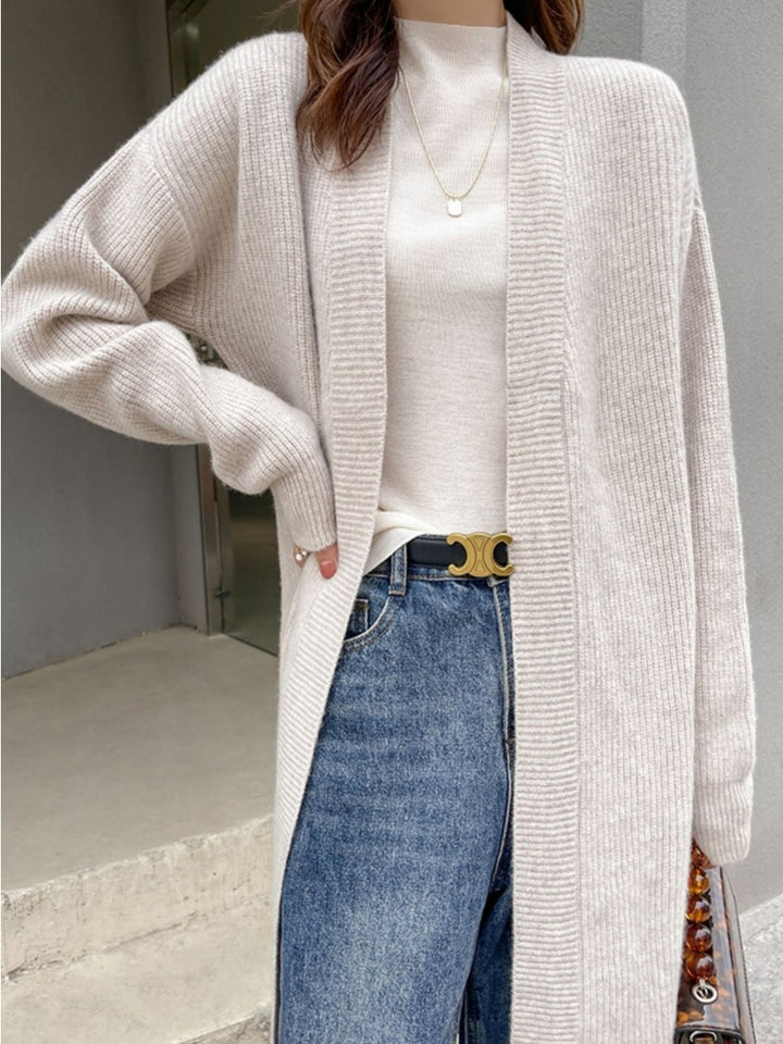 Women's Mid-length Idle Style Over-the-knee Knitted Cardigan-Sweaters-Zishirts