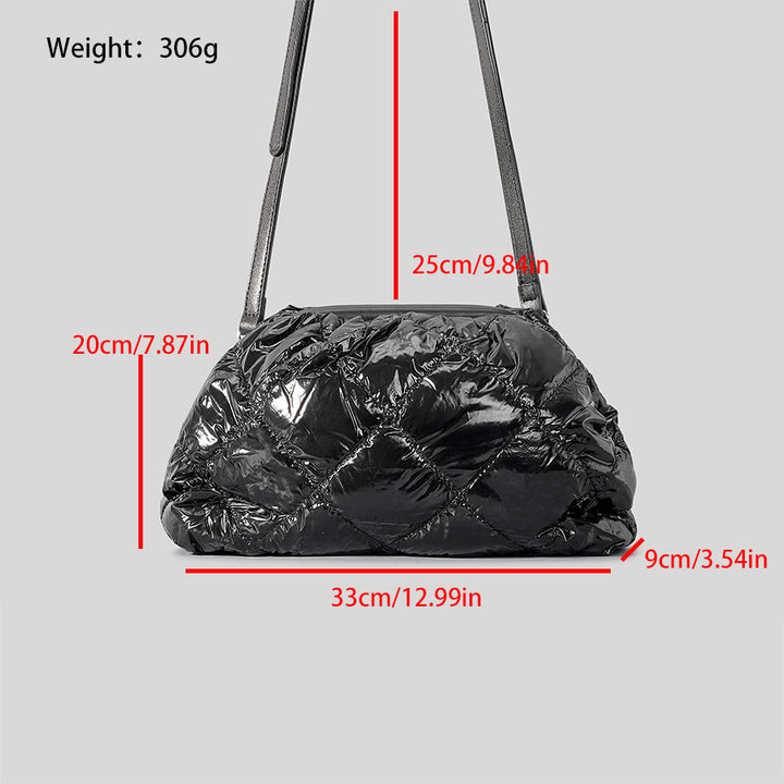 Down Cotton-padded Jacket Clip Handbag Women's Simple Nylon-Women's Bags-Zishirts