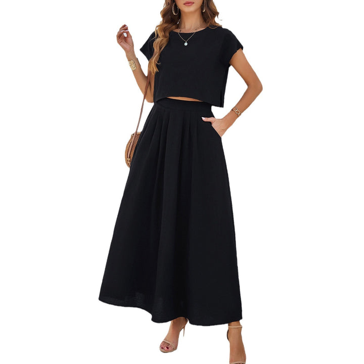 Women's Minimalist Casual Sleeveless Top And Long Skirt Set-0-Zishirts