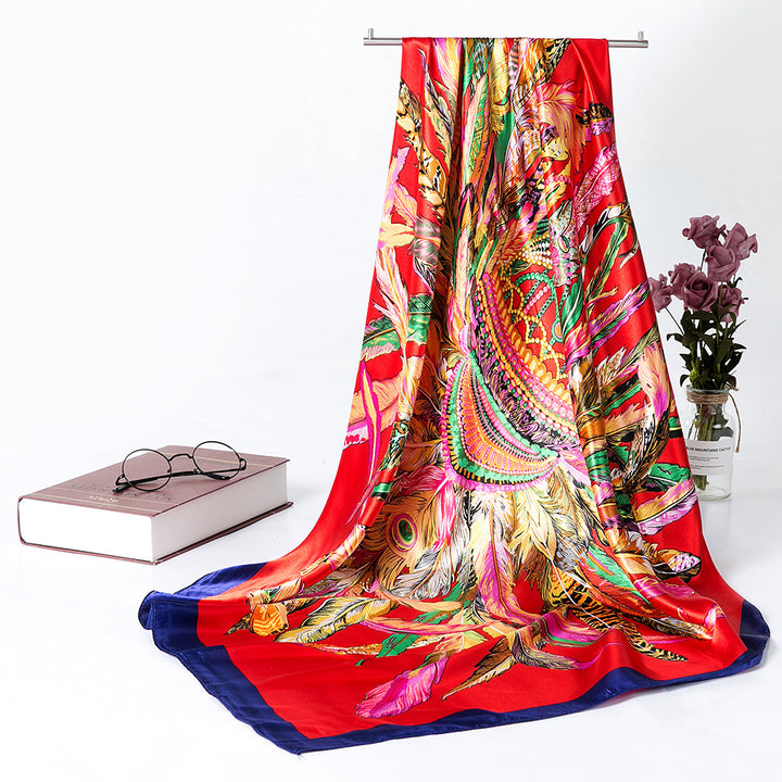 Women's Silk Scarf Multi-functional Small Silk Satin Shawl-Scarves & Wraps-Zishirts