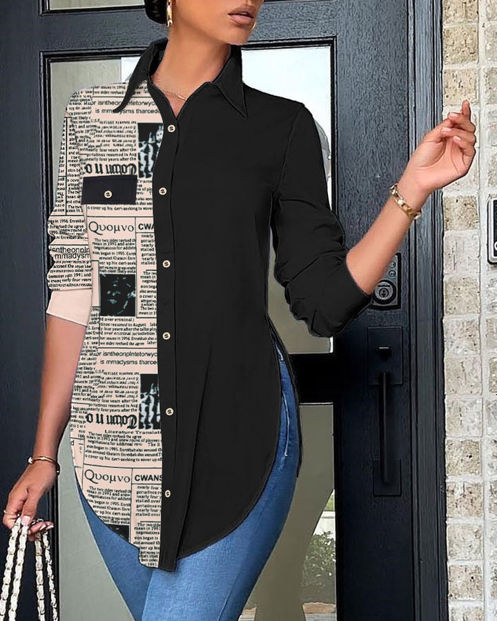 Spring Fresh Fresh Sweet Polyester Cardigan With Collar Slim Fit Women's Shirt-Blouses & Shirts-Zishirts