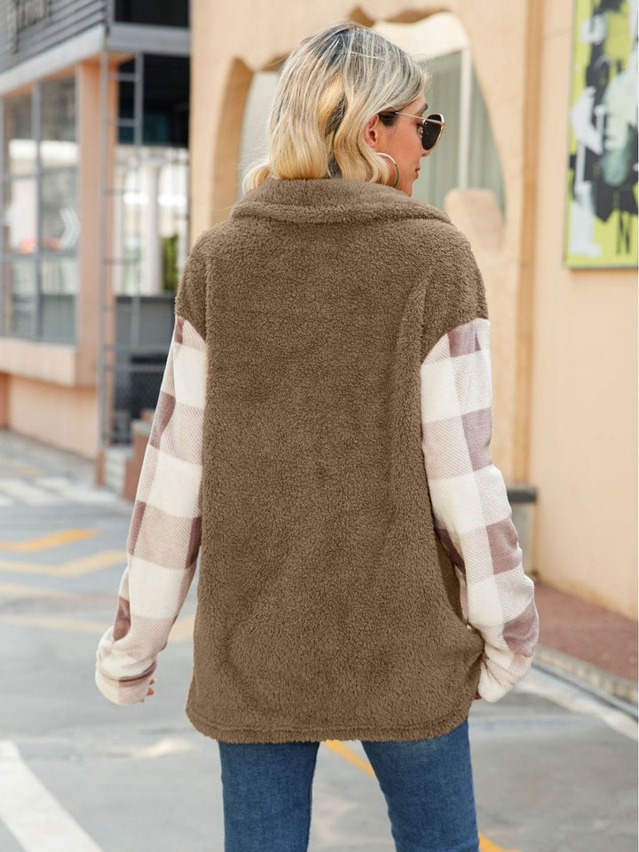 Plush Coat Lapel Long Sleeve Double Sided-Jackets-Zishirts