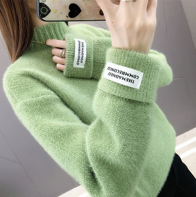 Mock Neck Sweater Women's Knitted Bottoming Shirt-Sweaters-Zishirts