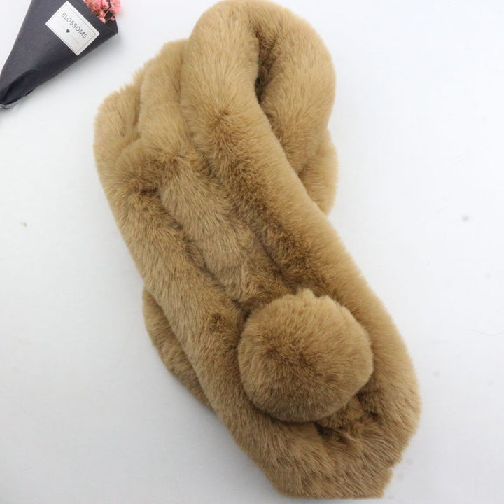 Rabbit Fur Scarf Female Winter Korean-Scarves & Wraps-Zishirts