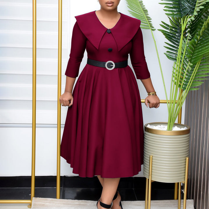 Women's Fashion Solid Color Elegant Dress-Lady Dresses-Zishirts