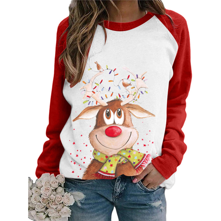 Crew Neck Casual Christmas T-shirt-Blouses & Shirts-Zishirts