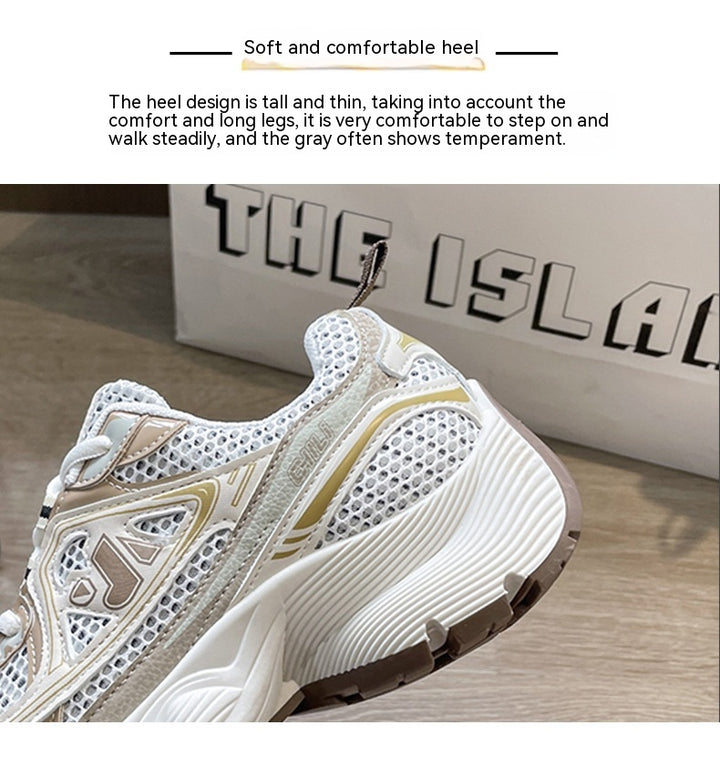 Women's Summer Mesh Casual Thin Platform Height Increasing Shoes-Womens Footwear-Zishirts