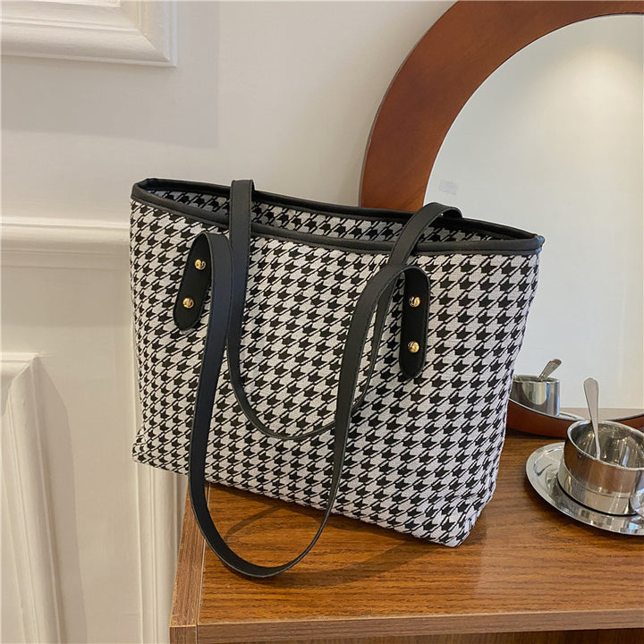 Large Capacity Houndstooth Bag For Women-Women's Bags-Zishirts