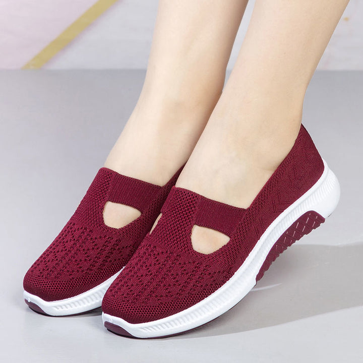 Women's Cloth Shoes Spring Style Soft Bottom Women's Casual Pumps Fly Woven Mesh Mom Shoes-Womens Footwear-Zishirts