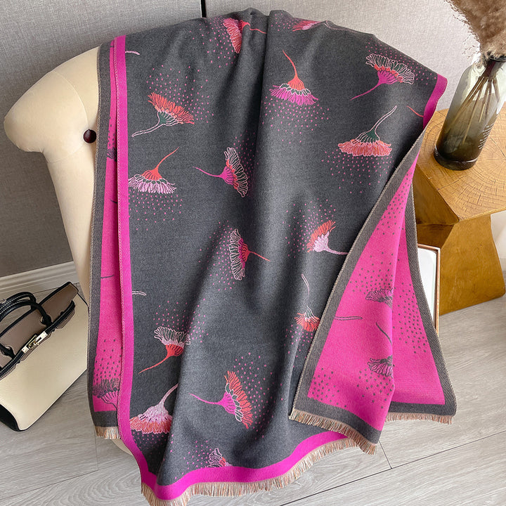 Cashmere-like Thick Warm Tassel Decorative Scarf-Scarves & Wraps-Zishirts