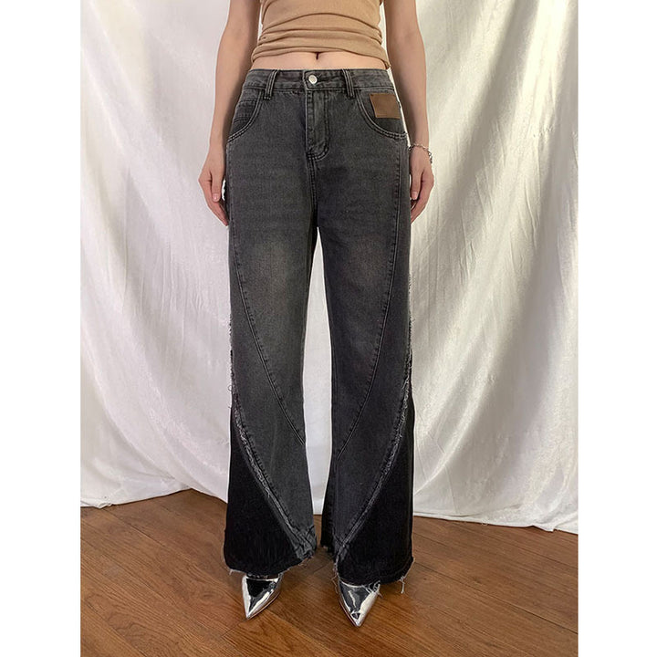 Women's Vintage Gray Long Jeans-Women's Outerwear 2023-Zishirts