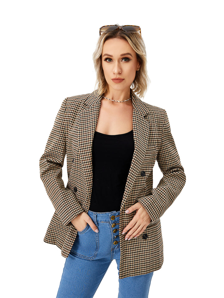 Womens Casual Blazer Jacket Long Sleeve Work 0ffice Blazer Lapel Jacket-Jackets-Zishirts