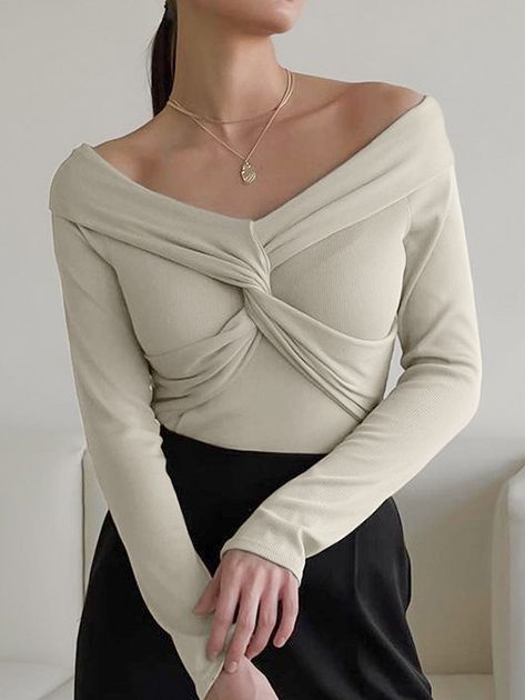 Women's Fashion Temperament Slim Fit Off-the-shoulder Sweater-Sweaters-Zishirts