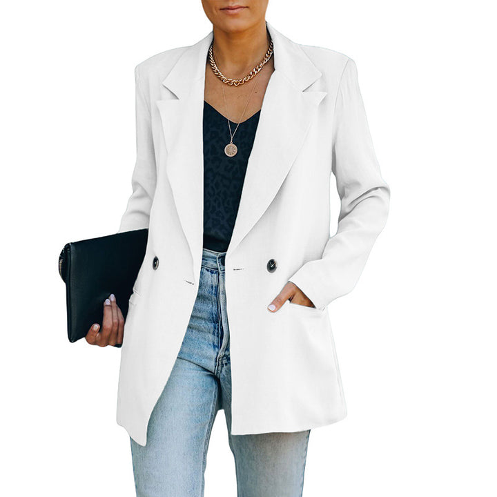 Slim Lapel Small Suit European And American Fashion Long Sleeve Business Wear Jacket-Women's Outerwear 2023-Zishirts