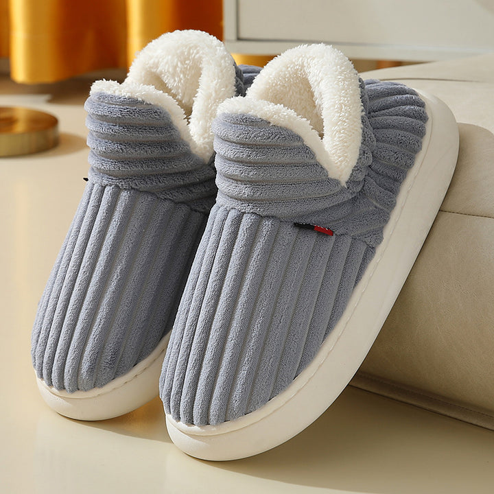 Men Winter New Women Cotton Slippers Outdoor Fashion Couple Slippers Warm Indoor Bedroom Cotton Plush Shoes Fleece Fluffy-Womens Footwear-Zishirts