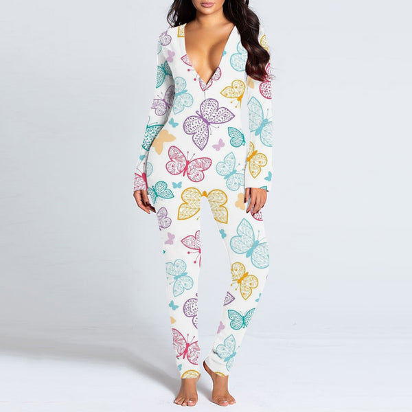 Women's Button Flip Adult Pajamas-Women's Outerwear 2023-Zishirts