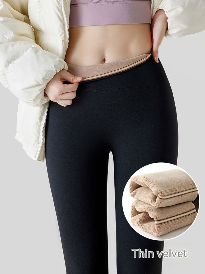 Fleece-lined Thick High Waist Hip Lift Leggings For Women-Women's Outerwear 2023-Zishirts