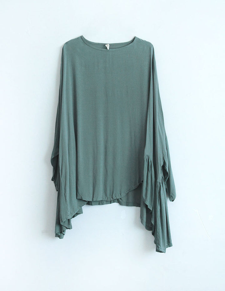 Summer Irregular Hem Smooth Pullover T-shirt Tops-Womens 2024 March-Zishirts