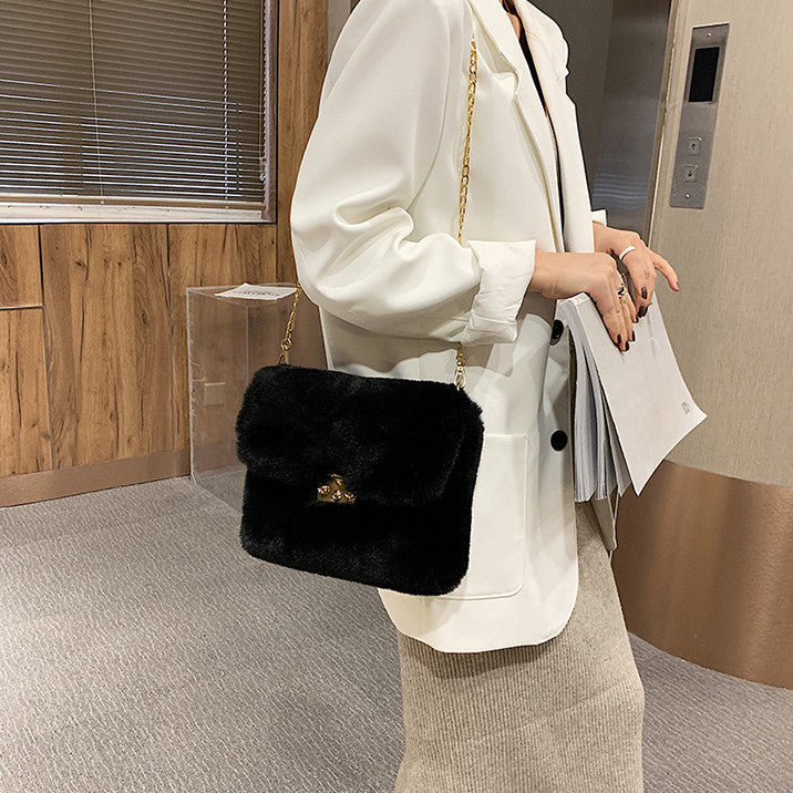 Women's Fashion Plush One-shoulder Crossbody Bag-Women's Bags-Zishirts