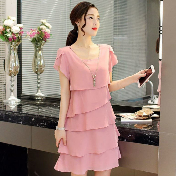 Chiffon Shirt Dress Women's Loose Design-Lady Dresses-Zishirts