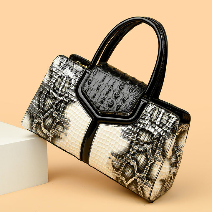 Women's Handbag Vintage Snake Pattern-Women's Bags-Zishirts