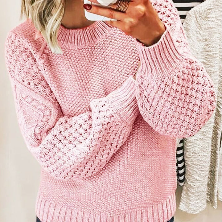 Warm Sweater Versatile Solid Color Outerwear Knitted Pullover For Women-Sweaters-Zishirts