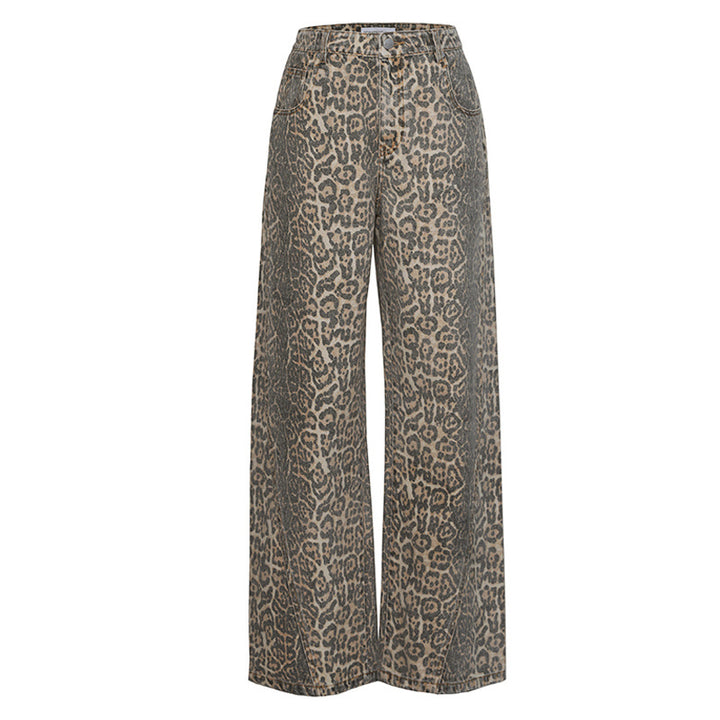 Vintage Leopard Print Jeans For Men And Women Hip Hop Trend-Woman Jeans-Zishirts