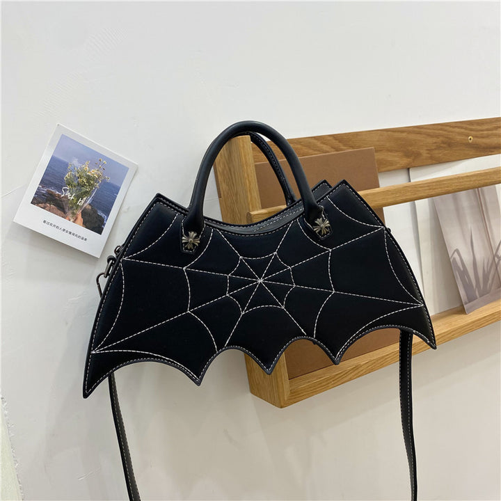 Halloween Spider Web Shape Shoulder Bags Personality Batgirl Tide Pu Handbags Fashoin Messenger Crossbody Bag-Womens 2024 March-Zishirts