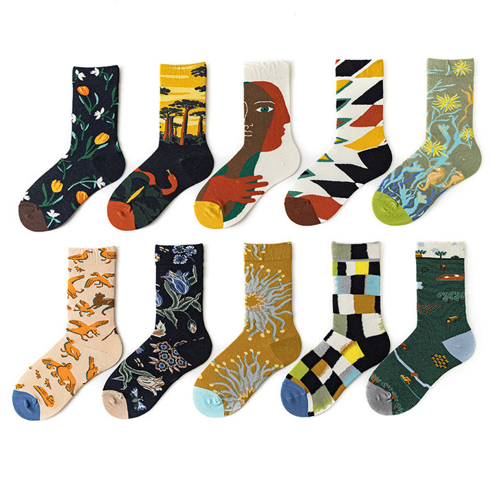 Women's Mid-calf Autumn And Winter 100 Cotton Socks-Womens 2024 March-Zishirts