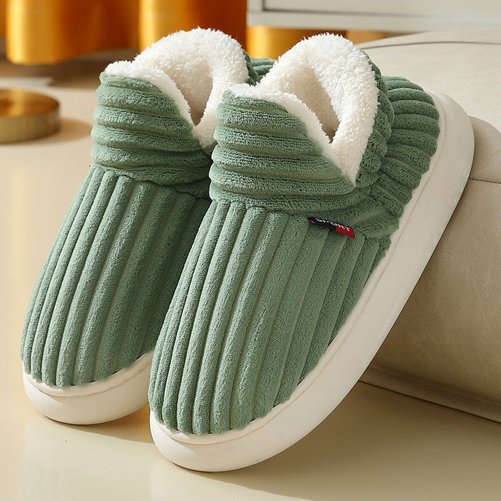 Men Winter New Women Cotton Slippers Outdoor Fashion Couple Slippers Warm Indoor Bedroom Cotton Plush Shoes Fleece Fluffy-Womens Footwear-Zishirts