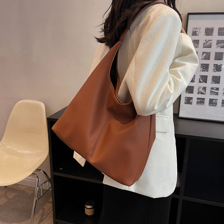 Women's Soft Leather Underarm Son Mother Shoulder Bag-Women's Bags-Zishirts