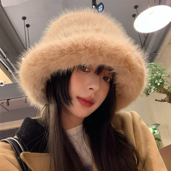 High-end Face-looking Small Warm Ear Protection Mink Hat For Women-Women's Outerwear 2023-Zishirts