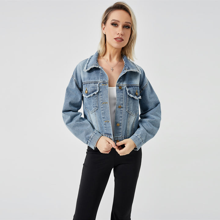 Women's Denim Long Sleeve Jacket Fashion Top-Jackets-Zishirts