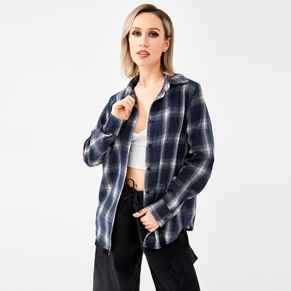 Stylish Plaid Shirt With Everything-Blouses & Shirts-Zishirts