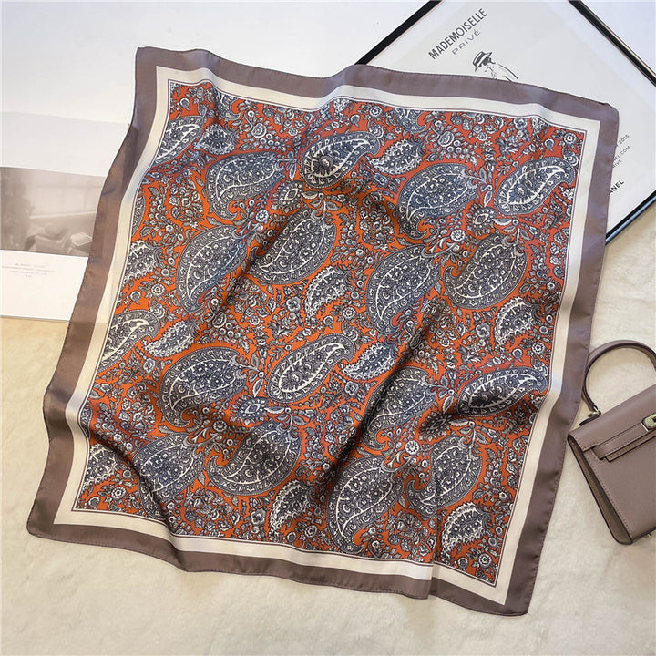 Women's Vintage Fashion Bird Check Small Neck Scarf-Scarves & Wraps-Zishirts