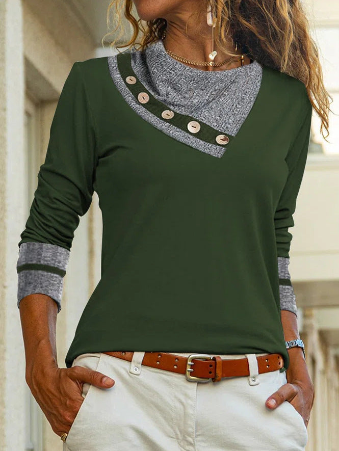 Autumn And Winter Solid Color With Lapel Short Long Sleeve Casual Top-Sweaters-Zishirts