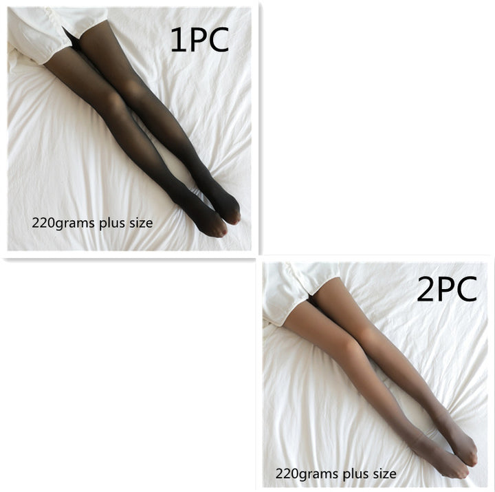 Fake Translucent Plus Size Leggings Fleece Lined Tights Fall And Winter Warm Fleece Pantyhose Women Fleece Lined Pantyhose Thermal Winter Tights-Women's Outerwear 2023-Zishirts