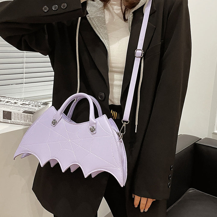 Halloween Spider Web Shape Shoulder Bags Personality Batgirl Tide Pu Handbags Fashoin Messenger Crossbody Bag-Womens 2024 March-Zishirts