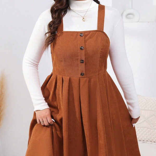 Plus Size Women's Suspender Dress-Lady Dresses-Zishirts