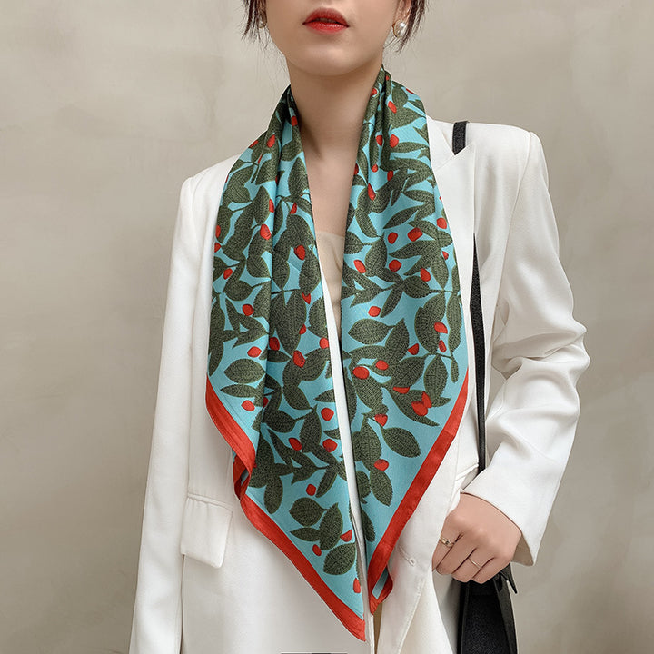 New 90cm Twill Silk Large Square Women's Shawl-Scarves & Wraps-Zishirts