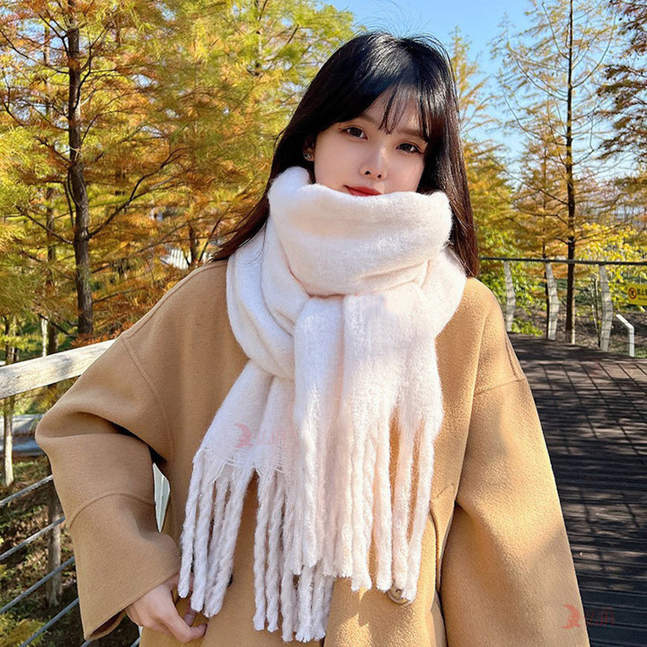 Soft And Warm Tassel Rectangular Scarf Shawl-Scarves & Wraps-Zishirts