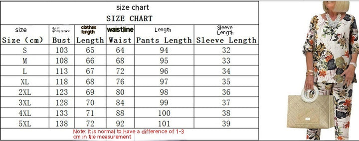 Women's Round Neck Trend Printed Short Sleeve Pants-Womens 2024 March-Zishirts